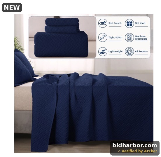 JUSTLET 3 Pieces Queen Comforter Set, Bed in A Bag, Machine Washable Bedding Set, Navy Blue