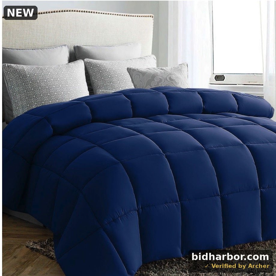JUSTLET 3 Pieces Comforter Set, Bed in A Bag, Machine Washable Bedding Set, Navy Blue