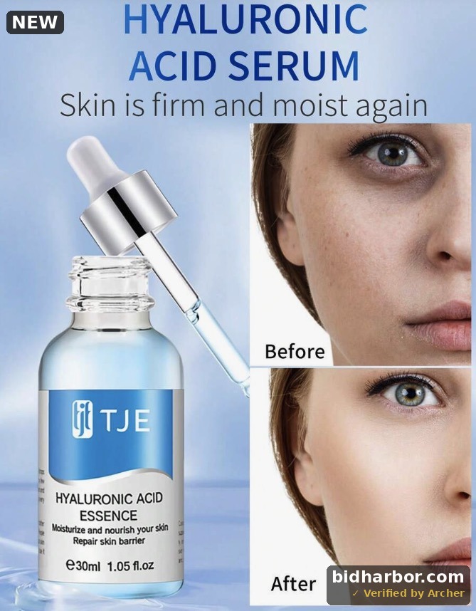 Tje Hyaluronic Acid Essence 30ml Moisturizing & Repairing Solution For Dry Skin, Facial Serum