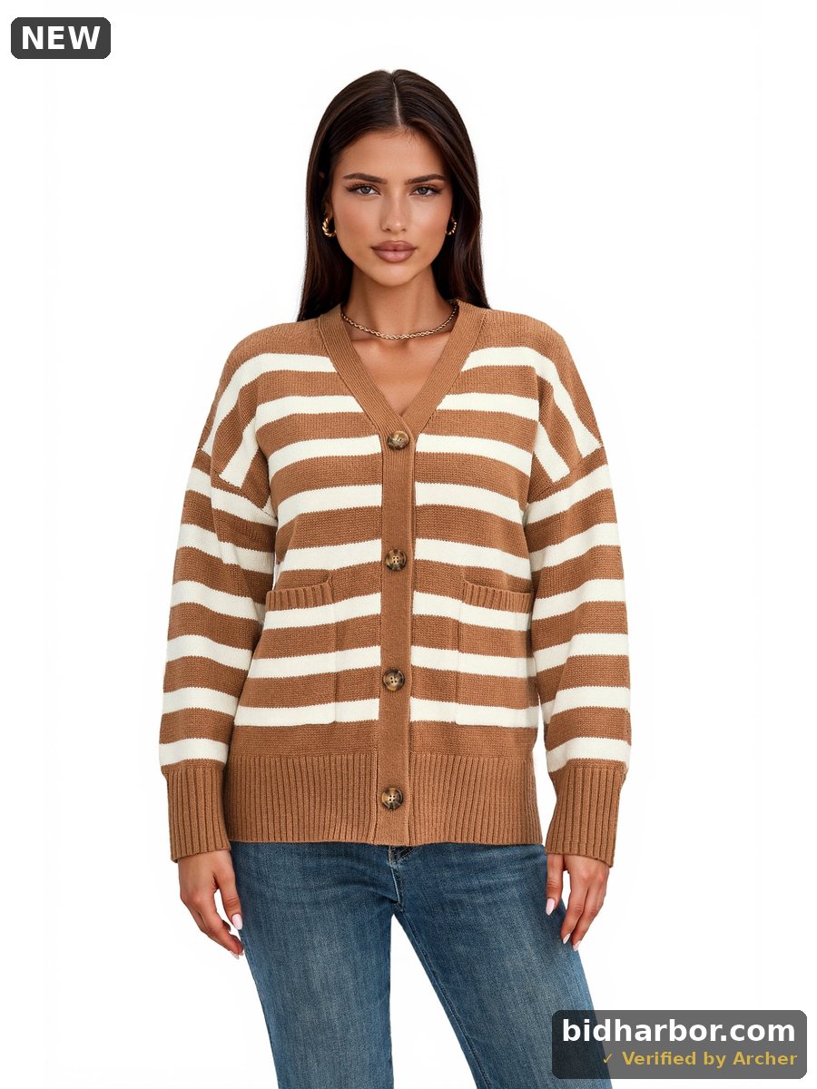 Women’s Pretty Garden COLOR BLOCK CARDIGAN - BUTTON CARDIGAN, Size S