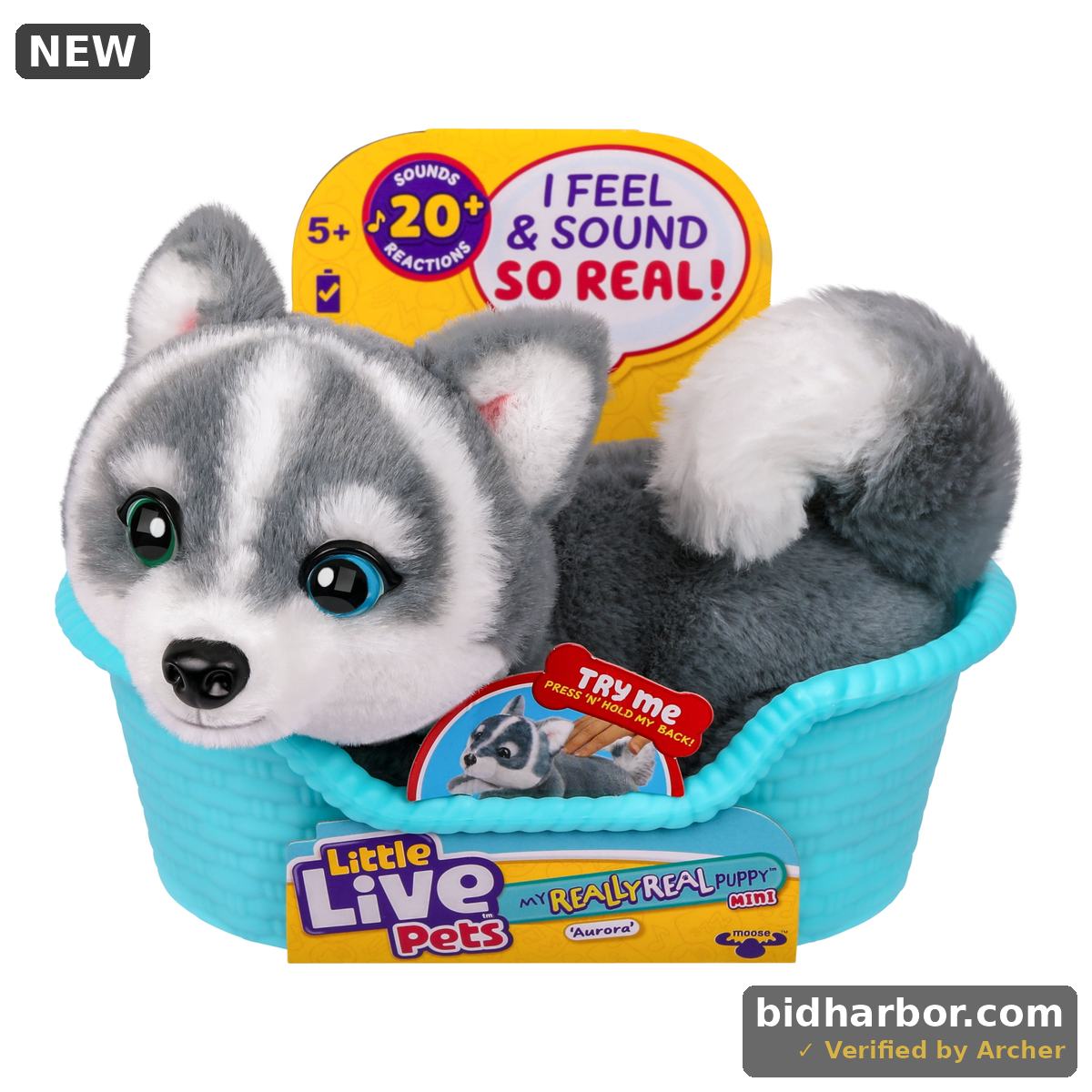 Little Live Pets My Really Real Puppy Minis Aurora the Husky Interactive Puppy 20+ Sounds & Reactions Ages 5+