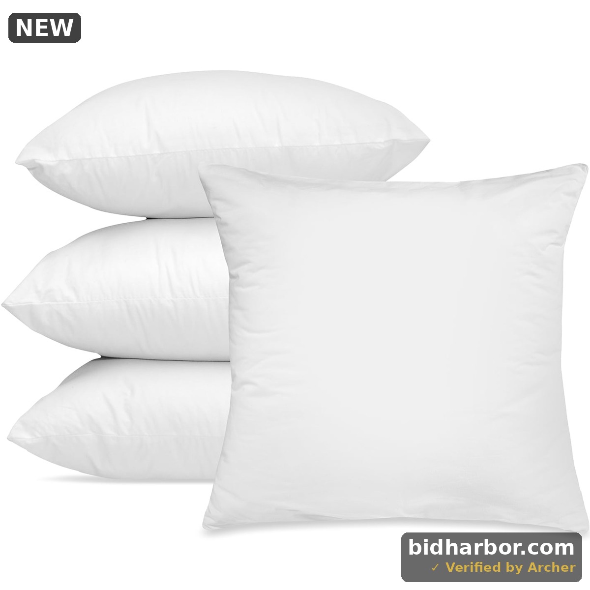 LDC Lux Decor Collection Throw Pillows - 12 X 12 Pillow Insert Set Of 4 - Soft & Comfortable Square Pillows