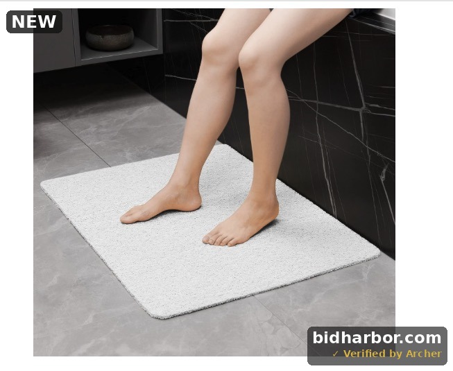 Hitslam Shower Mat Non Slip, 24 X 24 Inch Bathtub Mat Non Slip With Drain, Soft PVC Loofah Shower Bath Mat For Tub, Quick Drying Bathroom Shower Mat, White