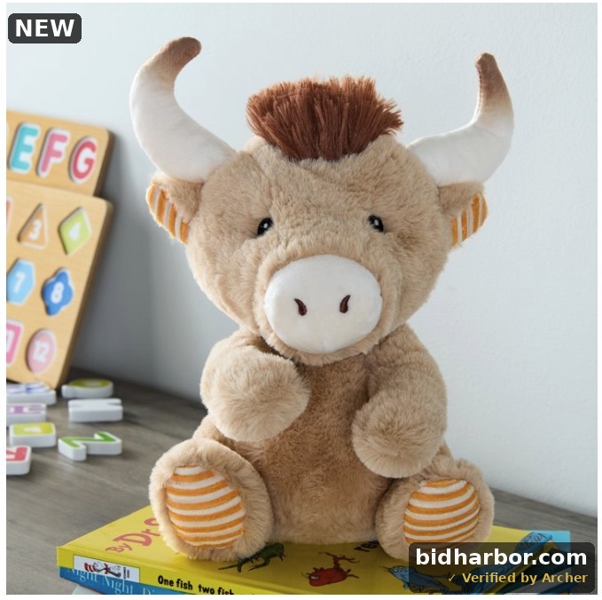 Spark Create Imagine Bull Plush, 9-Inch, Ages 0+