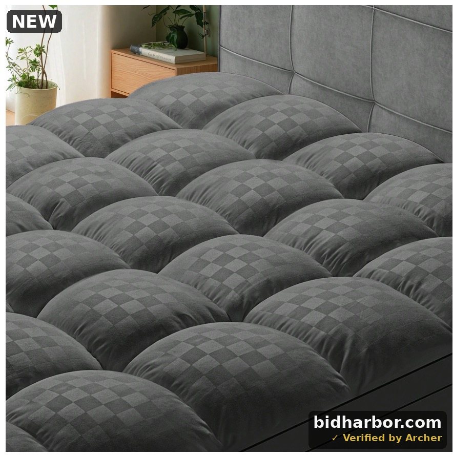 JUSTLET Quilted Fitted Twin XL Mattress Pad Pillow Top Mattress Cover Cooling Breathable Fluffy Soft Mattress Protector Top 8-21 Deep Pocket Cooling Mattress Topper, Gray