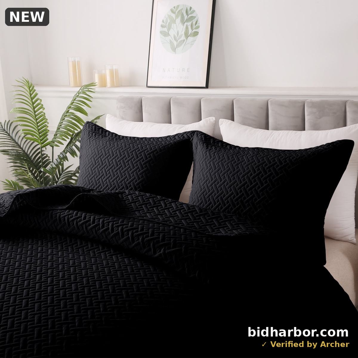 Quilt Set Twin/Twin XL Size - Soft Lightweight Quilts Summer Quilted Bedspreads - Reversible Coverlet Bedding Set for All Season 2 Piece (1 Quilt, 1 Pillow Sham) - BLack