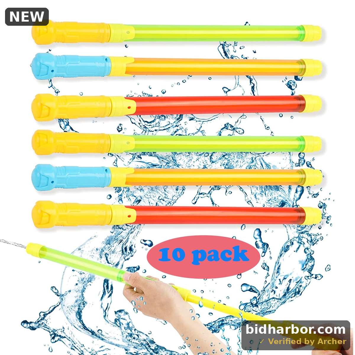 10 Pcs Water Pump Gun Blaster Toys for Kids, Water Squirter Shooters for Summer Pool Party, Backyard, Beach Water Toys