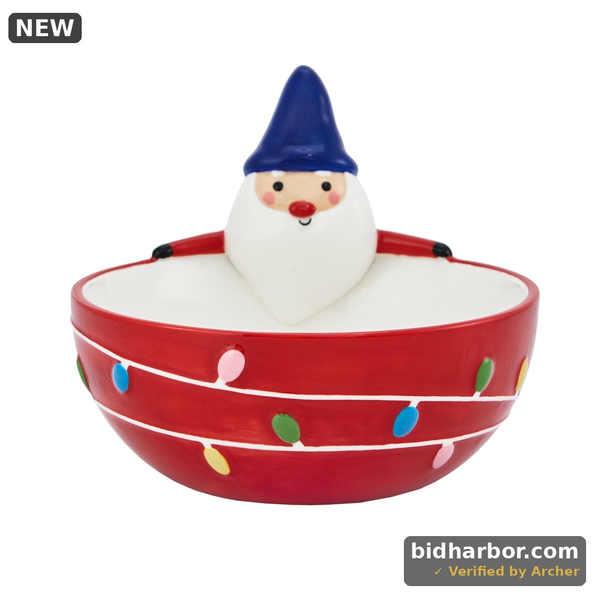 Bico Mushroom Gnome 21oz Stoneware Hand Painted Candy Bowl for Treats Jam Sauce Microwave Safe & Dishwasher Safe