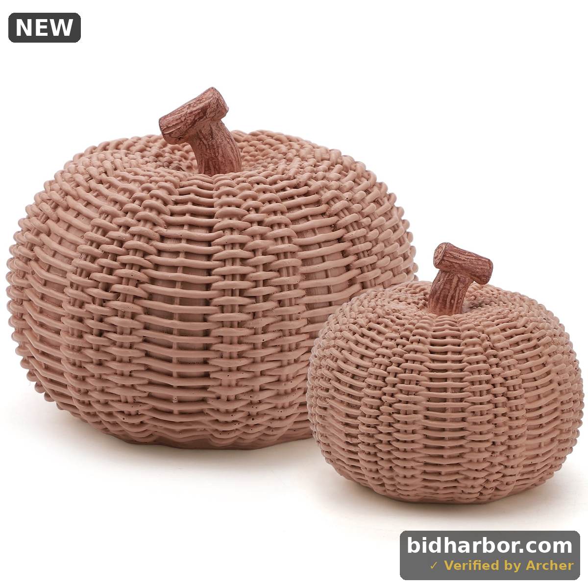 Ayieyill 2pcs Resin Pumpkin Figurines with Woven Texture Fall Decor Autumn Decor Thanksgiving Decorations for Home