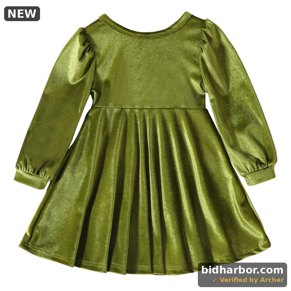 IWEMEK Velvet Dresses for Girls Winter Dressy Vintage Solid Green Dress Spring Fashion Chic Toddler Outfit Size 12-18M