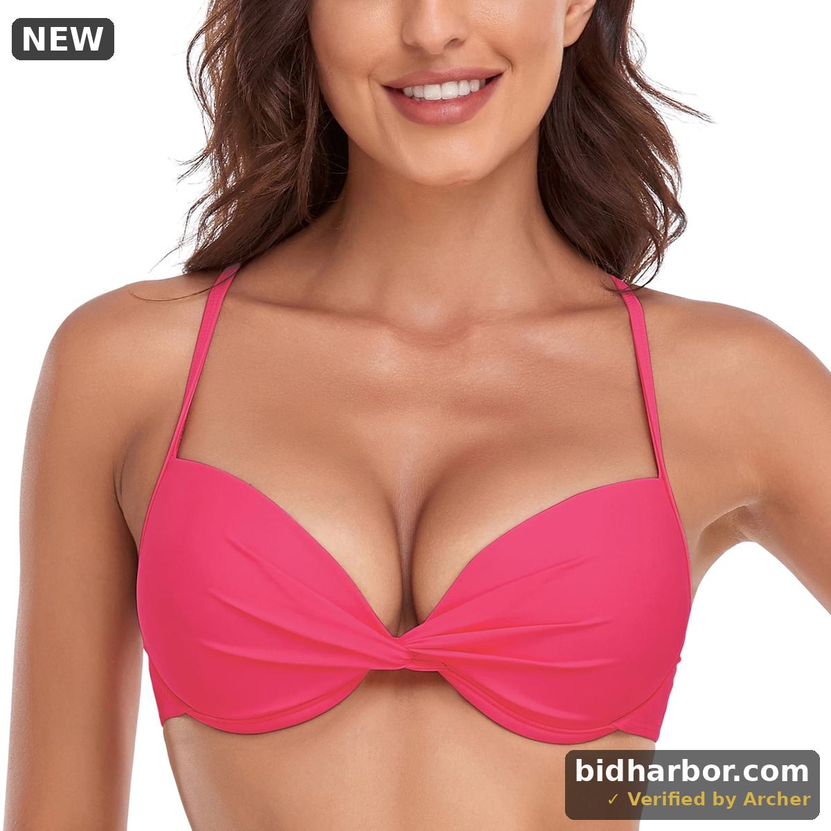 RELLECIGA Women s Push Up Bikini Top Twist Front Underwire Bathing Suit — Size XL