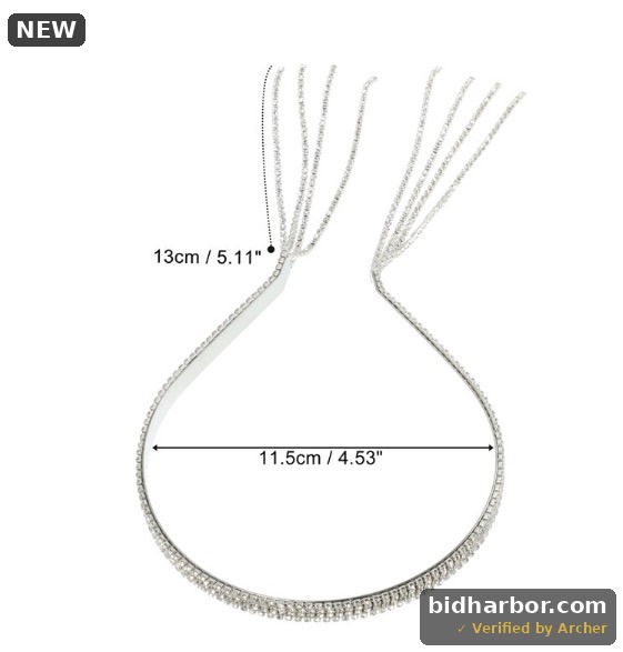 1 Pc Fashion Four Rows Rhinestone Tassel Headband for Women for Girls Silver Tone — Size ONE Size