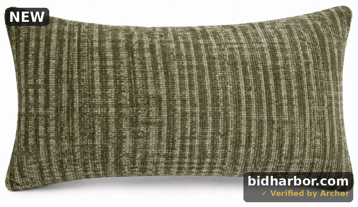 JCPenney 12" x 20" Premium Textured Decorative Lumbar Pillow – Olive Green
