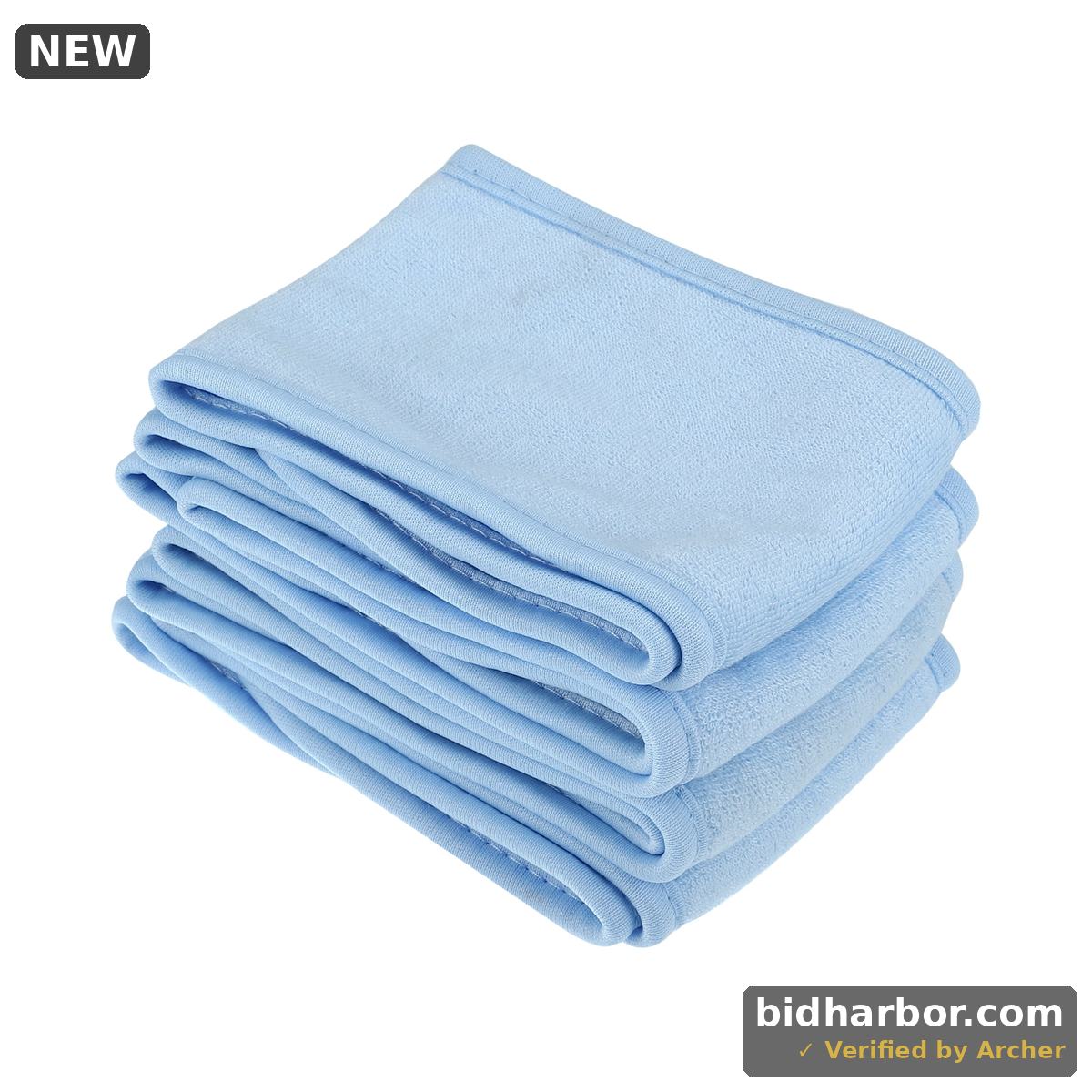 4 PCS Spa Facial Headband Adjustable Face Wash Headband for Face Washing Shower Blue