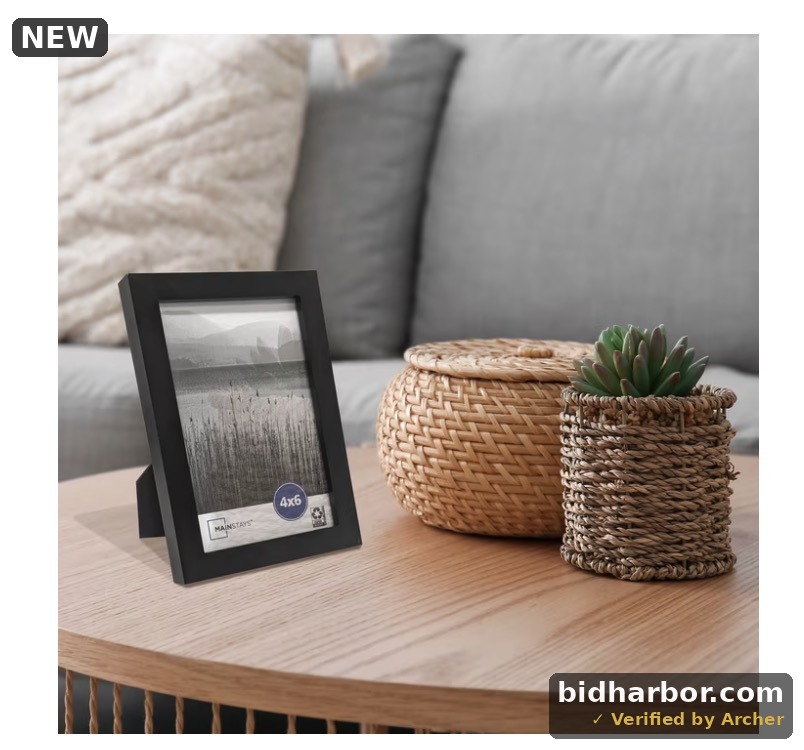 Mainstays 4x6 Inch Black 0.5 Gallery Tabletop Or Wall Picture Frame
