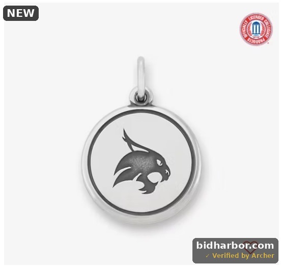 James Avery Texas State University Bobcat Disc Charm – Sterling Silver
