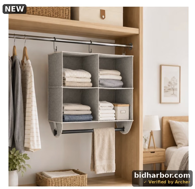 Better Homes & Gardens 4-Shelf Hanging Polyester and Cotton Adult Closet Organizer with Hanging Rack — Size Household — Size One Size