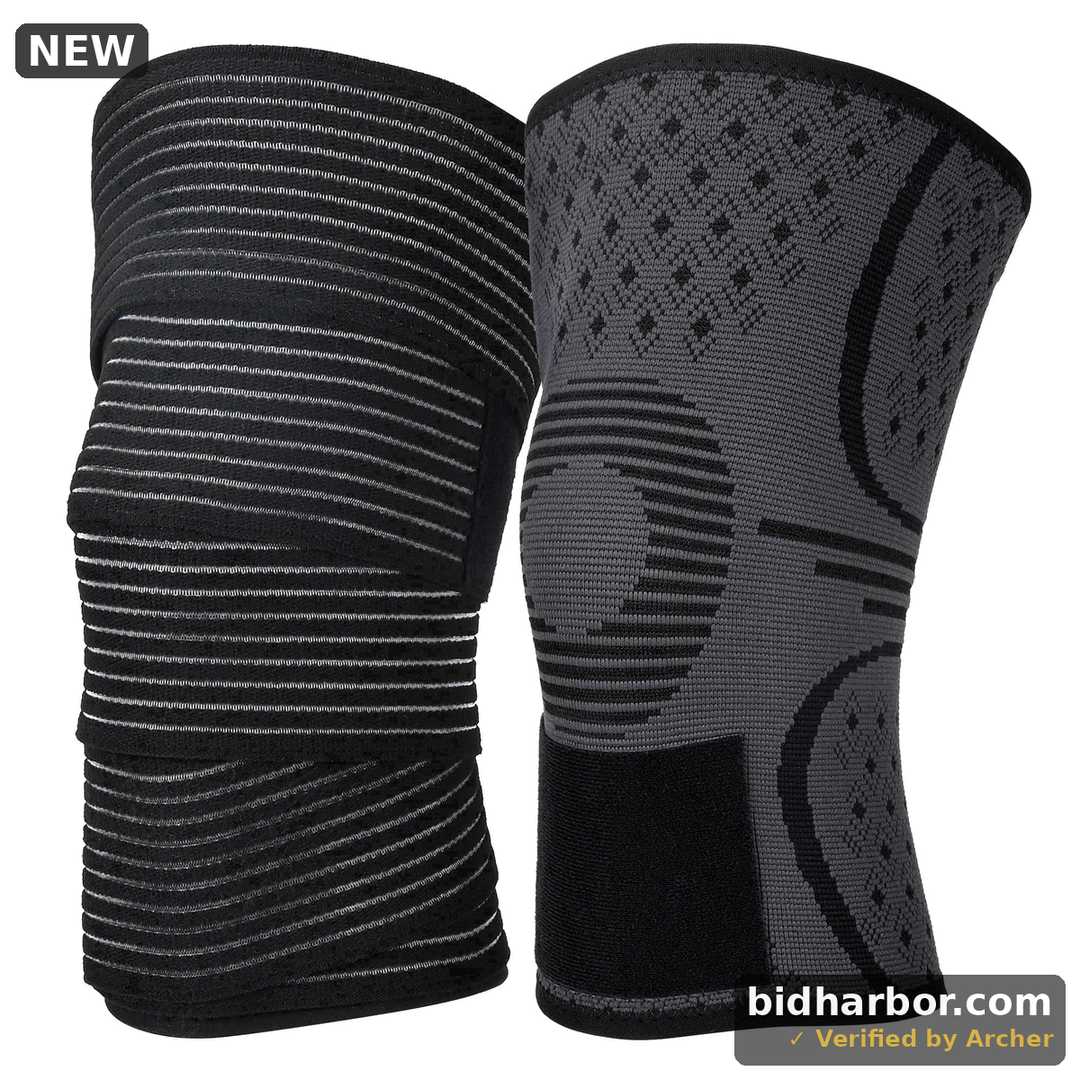 Knee Brace for Knee Pain, 1 Pack 2-in-1 Adjustable Compression Sleeve with Detachable Wrap Strap, Non-Slip Knee Support for Men and Women, Workout, Weightlifting, Injury Recovery