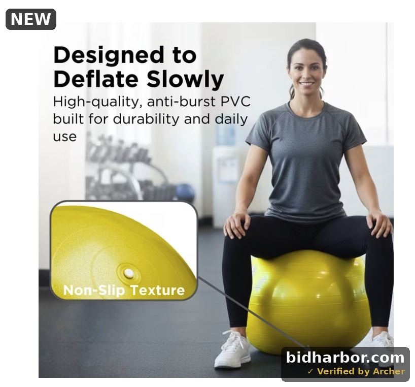 TheraBand Inflatable Ball, Yellow, 45 cm (17.7"), Boxed