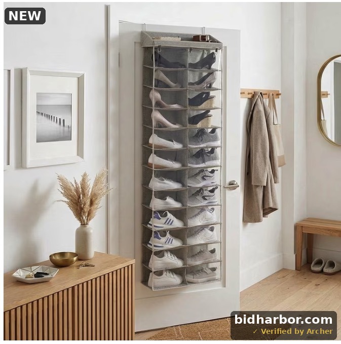Better Homes & Gardens 24-Shelf Over-the-Door Hanging Shoe Organizer, Polyester Cotton