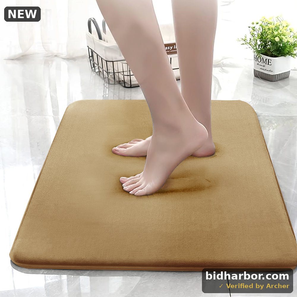 Furrygo Khaki Memory Foam Bathroom Rugs Super Soft Absorbent Bathroom Rugs Non Slip Bath Rug Runner For Shower Bathroom Floors 20 X 32