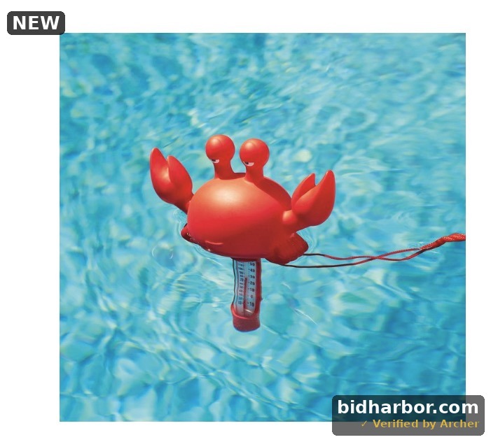 Mainstays Floating Red Crab Pool Thermometer with Easy Read Display for Pools and Spas, 9.7 Inch