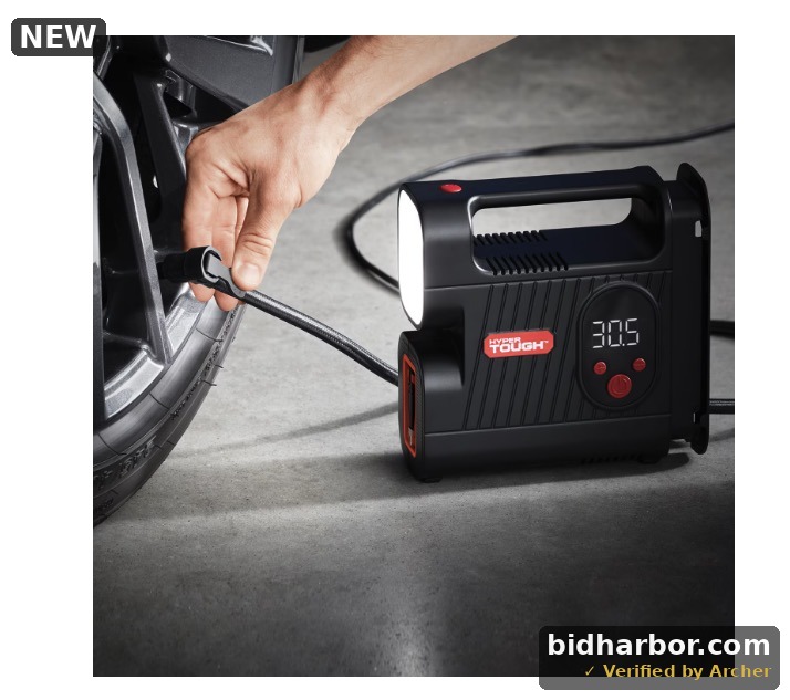 Hyper Tough DC 12V Digital Car Tire Inflator with Auto-off Function 100psi
