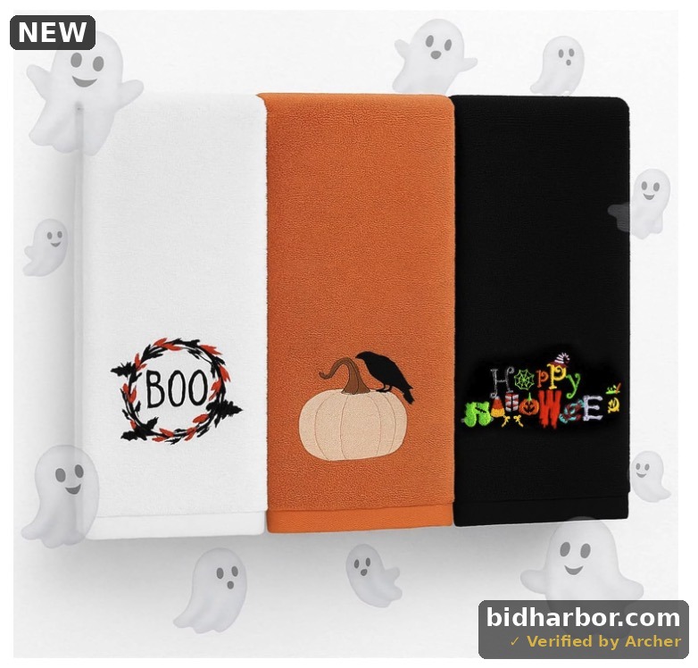 Mindsoft Halloween Hand Towels - Set of 3, 29 x 14 Inches
