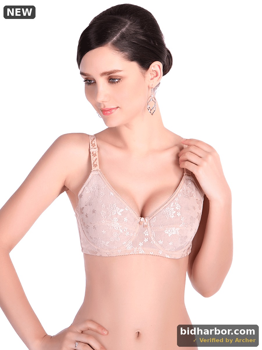 BIMEI Mastectomy Bra with Pockets for Breast Prosthesis Womens Full Coverage Wirefree Everyday Bra plus size 8102,Beige,44C