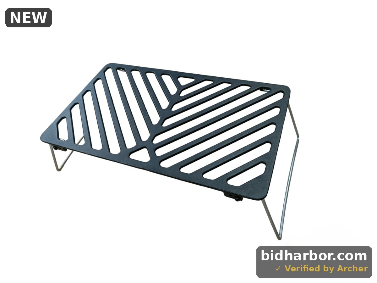 Ozark Trail Pre-Seasoned Cast Iron Grill Grate with Grid Rack Heavy-Duty Cooking Surface for Campfire & Outdoor Grilling