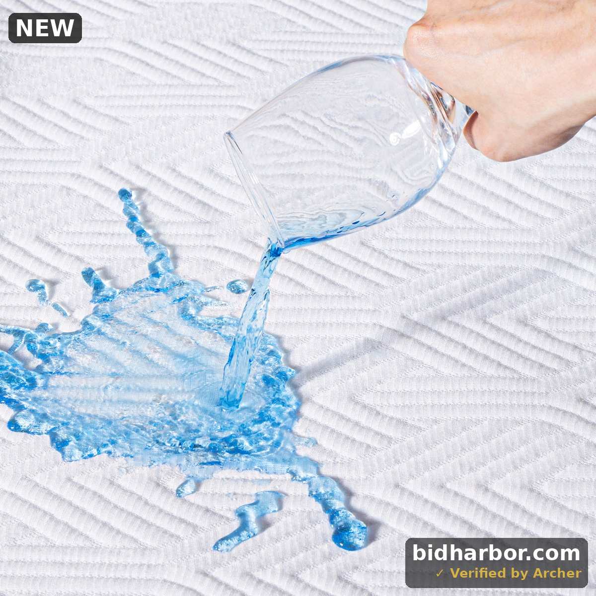 JUSTLET Twin Waterproof Mattress Protector, Bamboo Viscose Cooling 3D Air Fabric, Fitted with 21 in Deep Pocket