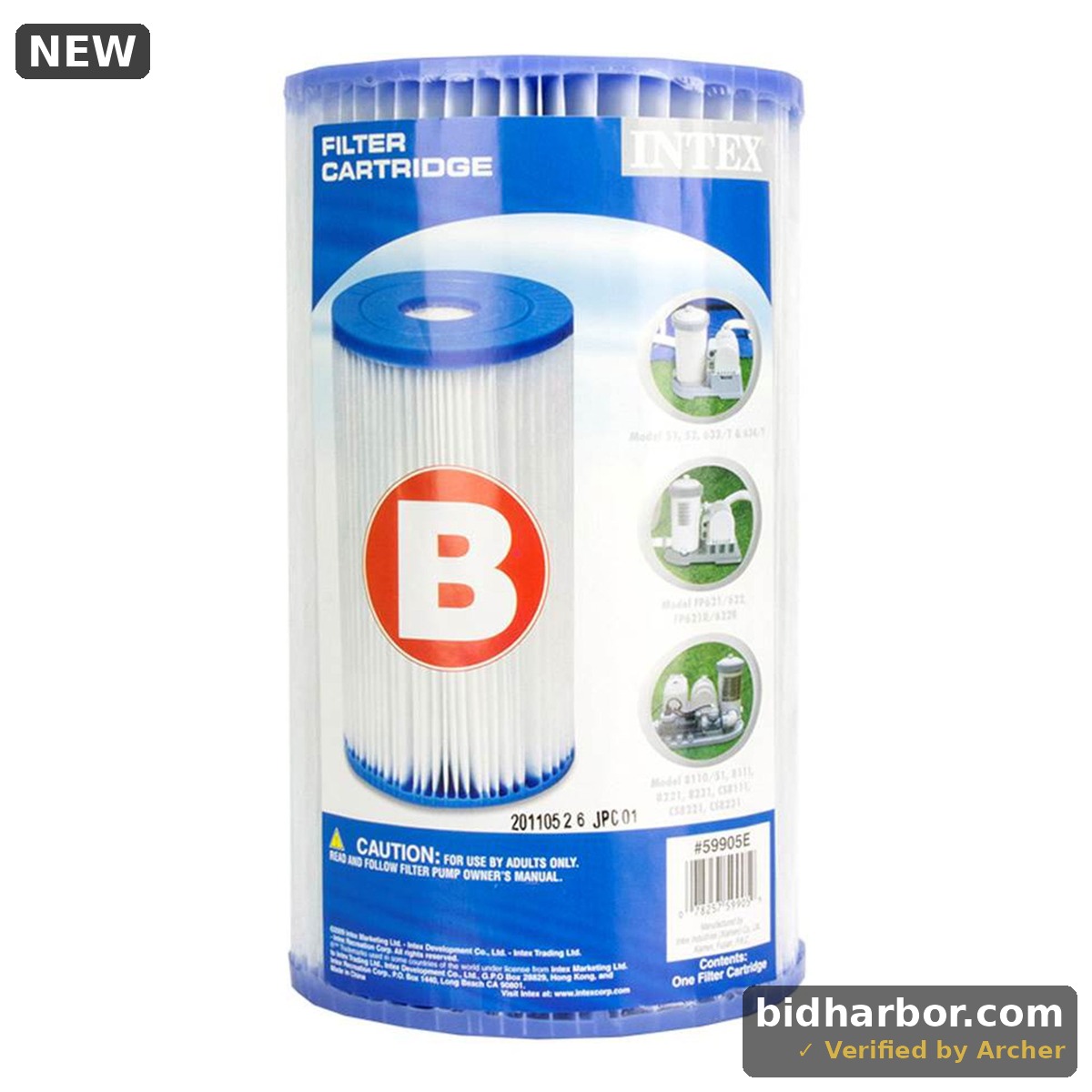 Intex Type B Pool Filter Cartridge 29005E - 1 Cartridge