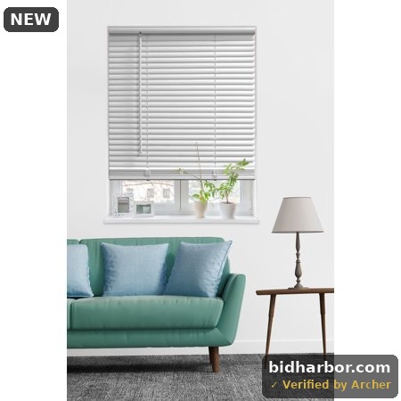 Mainstays 1" Cordless Room Darkening Vinyl Blinds, White, 32" Width X 48" Length