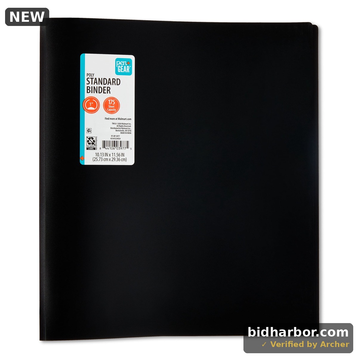 Pack of 2 - Pen+gear 3-Ring Poly Standard Binder, 1" O-Rings, Black