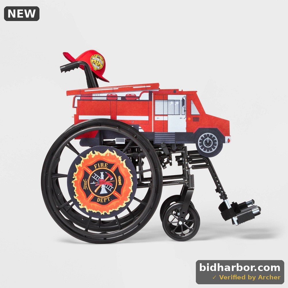 Kids' Adaptive Fire Truck Halloween Costume Small Wheelchair Cover with Helmet - Hyde & EEK! Boutique™