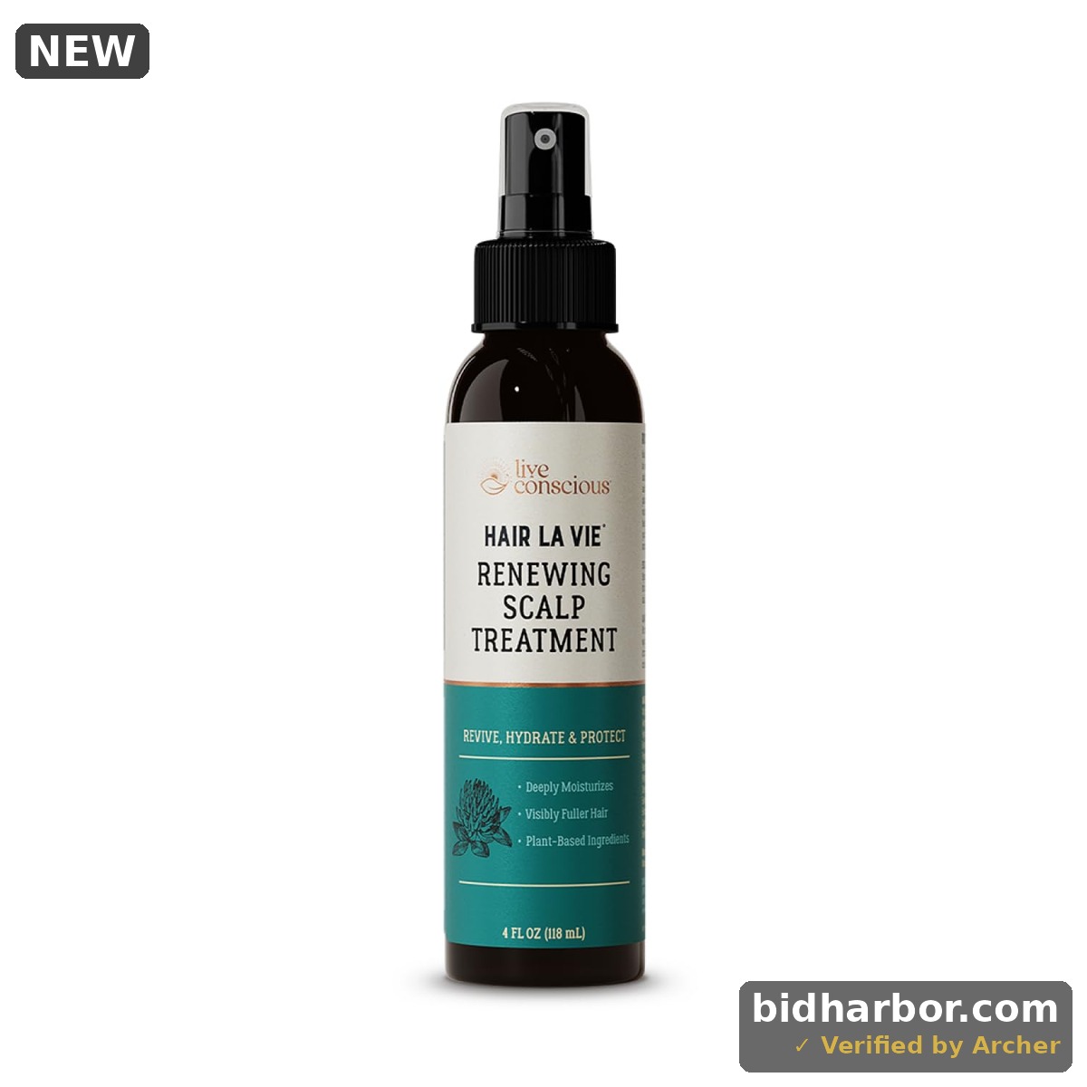 Live Conscious by Hair La Vie Renewing Scalp Treatment - Hair Thickening Spray & Scalp Treatment - Add Volume to Hair and Soothe Scalp for Hair Growth, 4 fl oz.