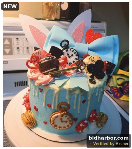 Alice in Wonderland Cake Decorating Set - a Dreamy Fairy Tale Themed Accessory Combo for Creative Baking at Birthday Parties