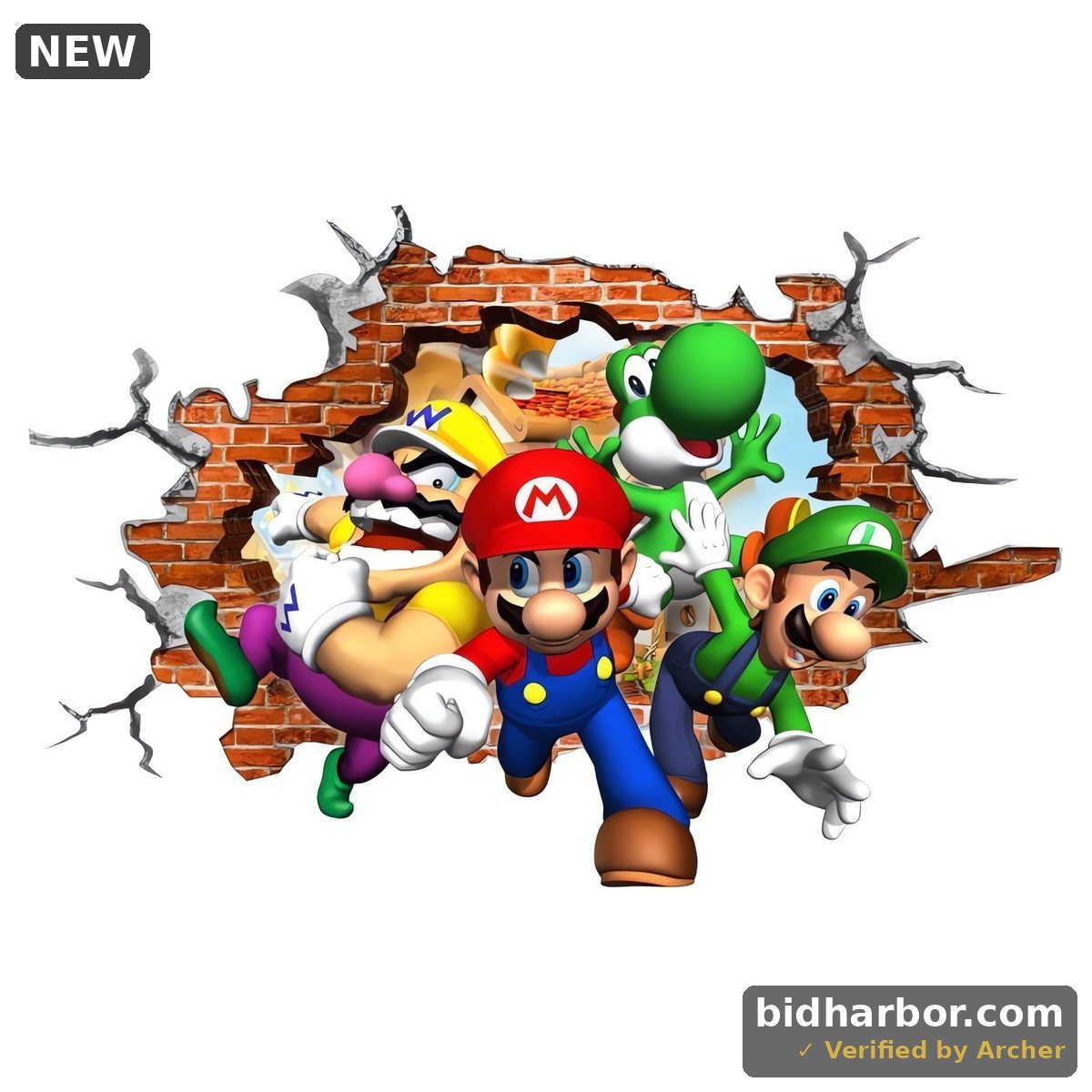 Super Mario Bros Wall Sticker For Bedroom Living Room Nursery Party Decorations Anime Cartoon Background Self-Adhesive Wall Decor Baby Boy Girl Kids Room Wall Mural Decor Poster Gift