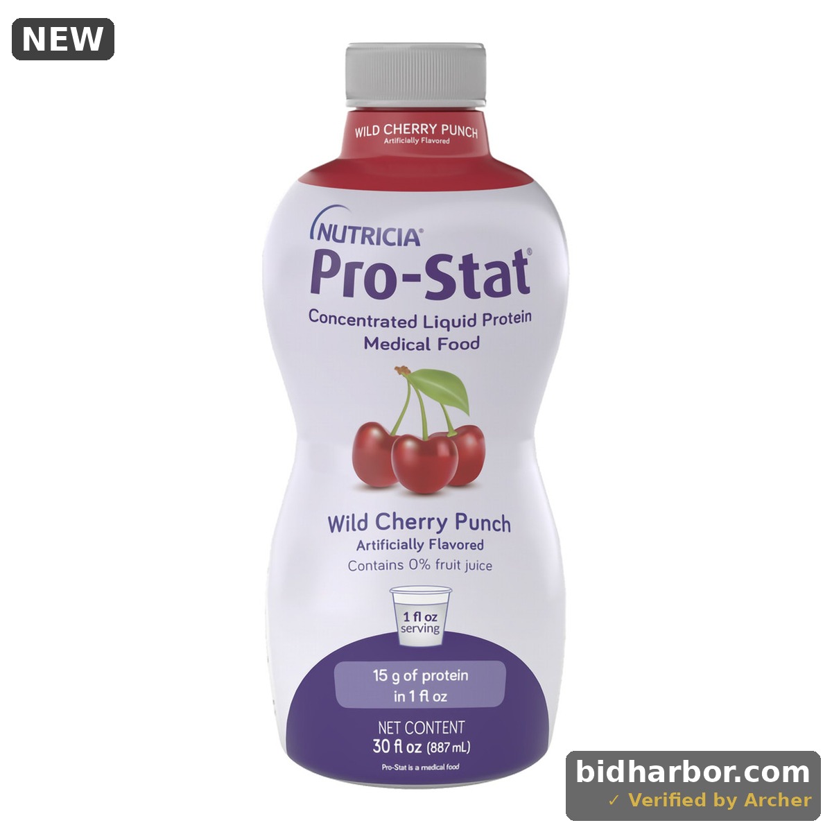 Pro-Stat Concentrated Liquid Protein Medical Food - Wild Cherry Punch Flavor, 30 Fl Oz Bottle
