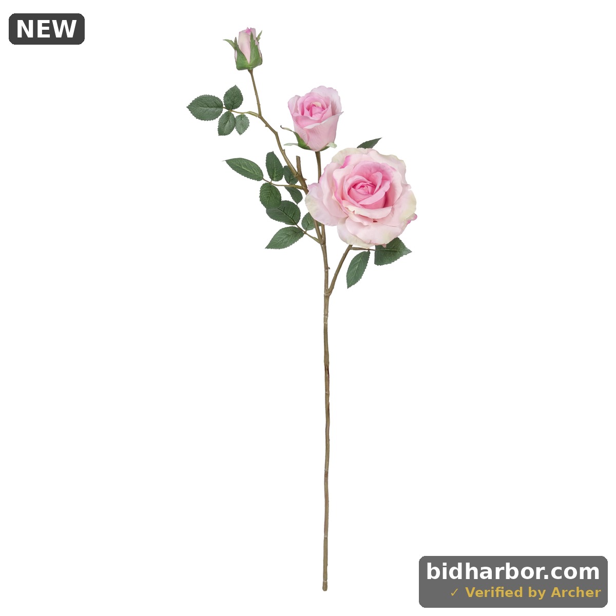 Generic 29.5-inch Artificial Silk Pink Rose 3 Heads Long Spray For Indoor Use By Mainstays