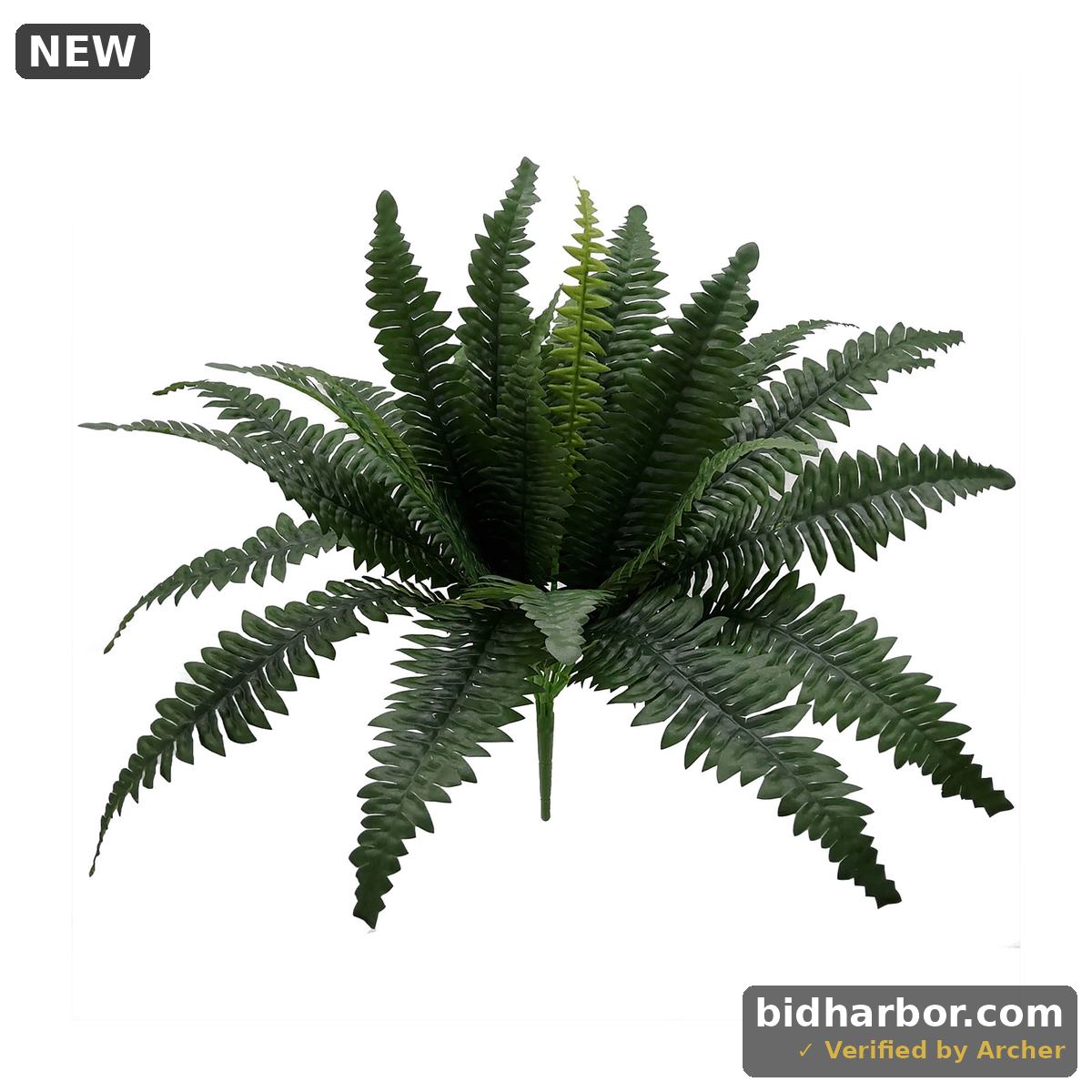 Mainstays 21in Indoor Artificial Plant Fern Bush Green Color. Indoor Use. Not In Pot