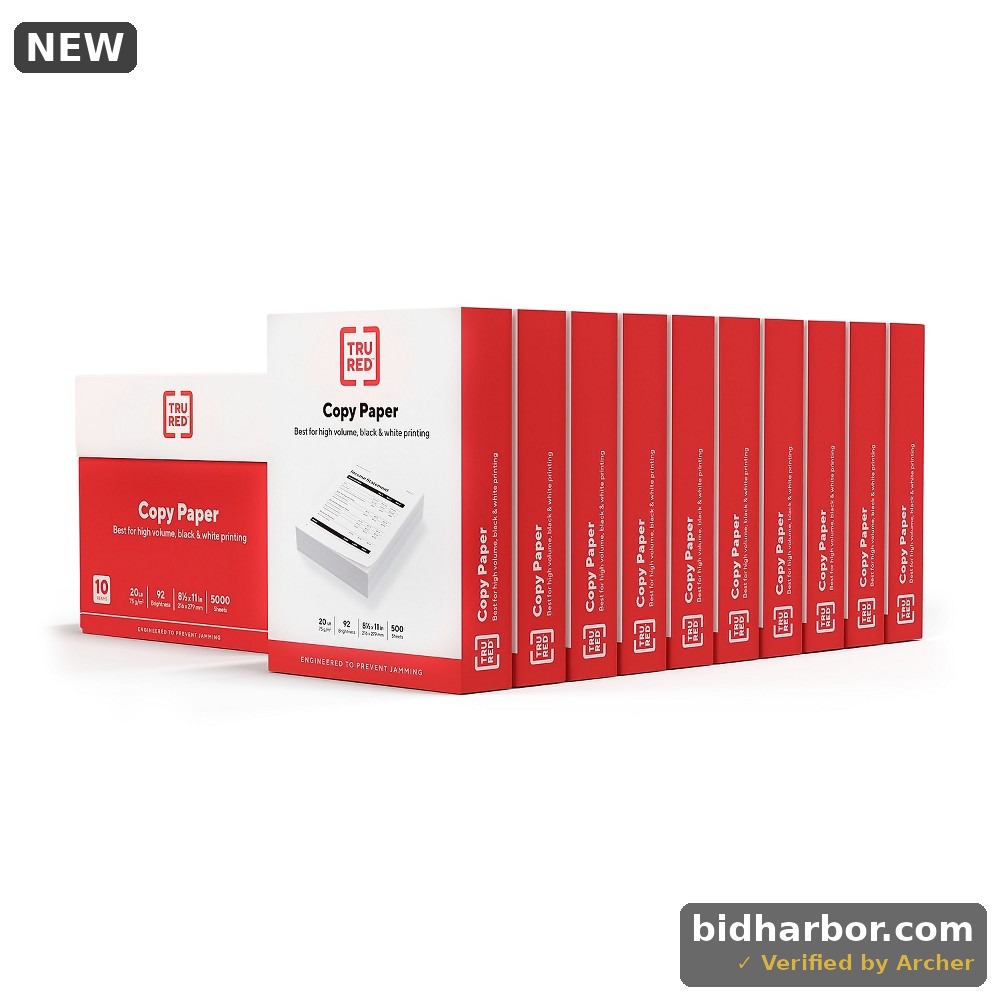 Tru Red 8.5" X 11" Printer Paper 20 Lbs. 92 Brightness 500/Ream 10 Reams/Carton 135848/TR56958
