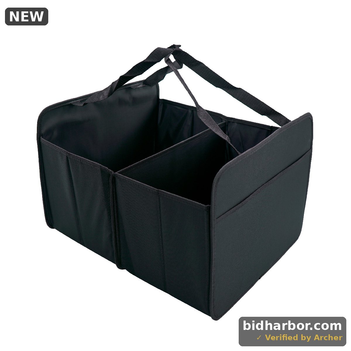 Auto Drive AD021902T Black Hard-Sided Collapsible Trunk Organizer 18.5″x16.54″x9.96″ For Truck And SUV