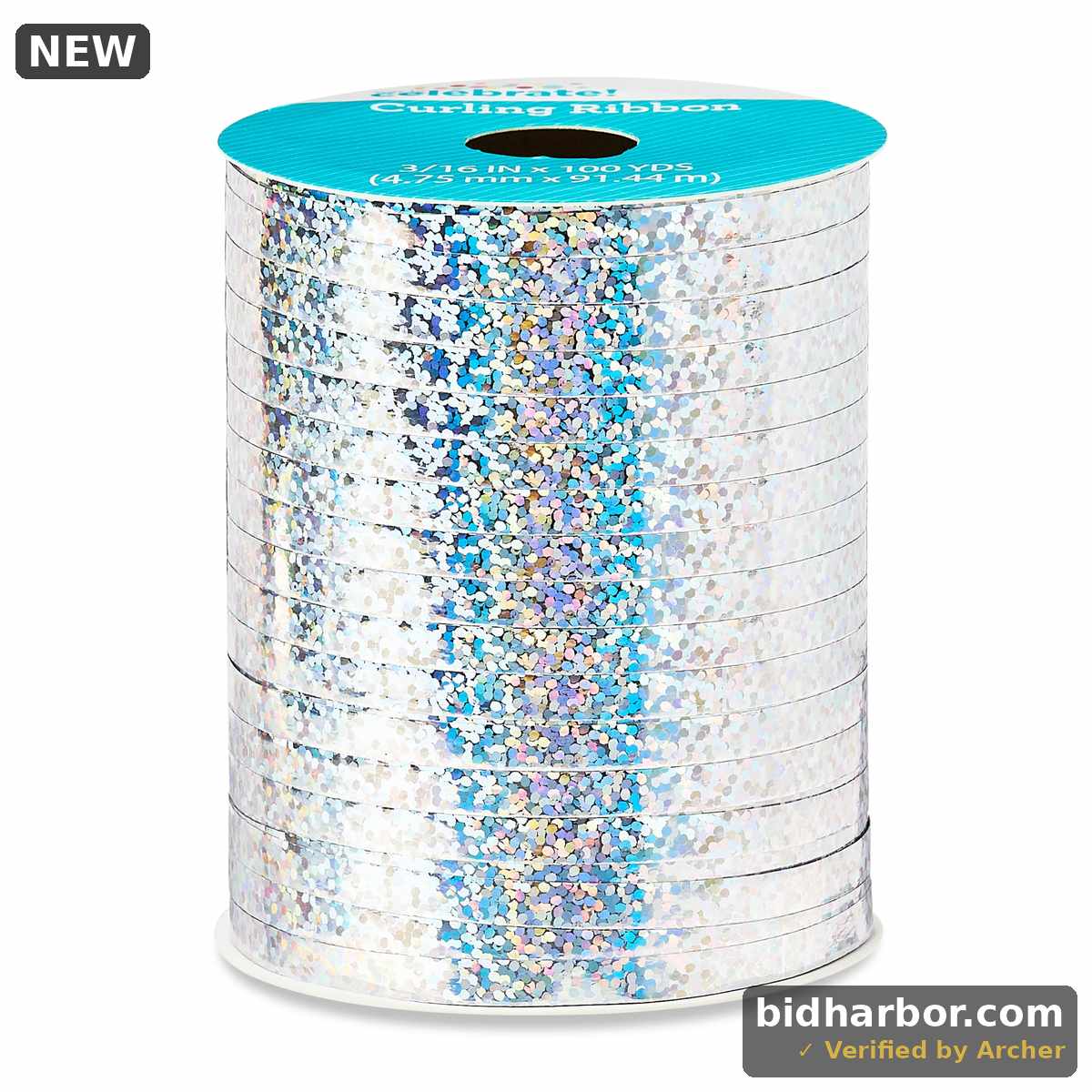 Way To Celebrate Holographic Silver Curling Ribbon 100 Yards