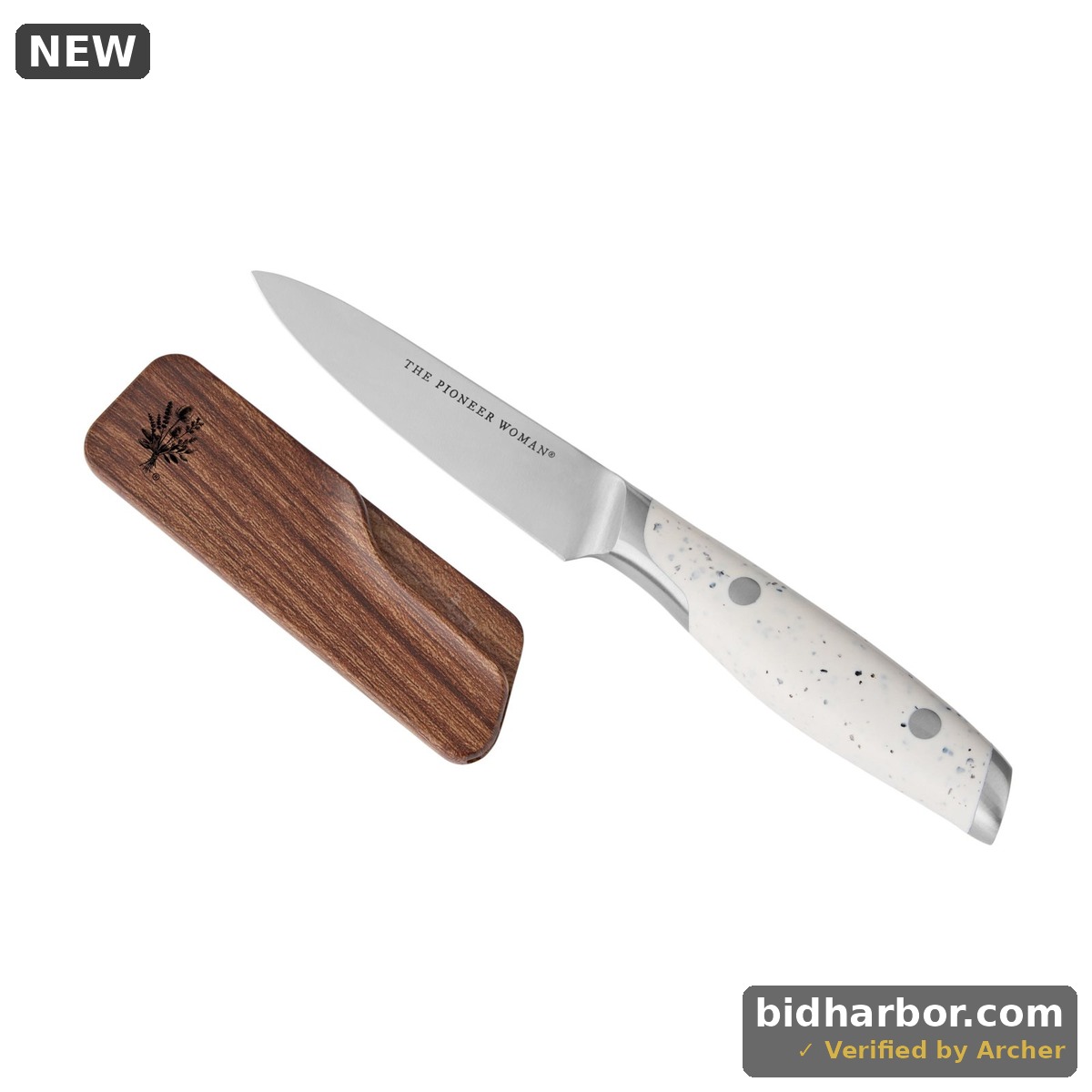 The Pioneer Woman 3.5" 3 1/2 Paring Knife Stainless Steel Linen Speckle Handle 8 1/4" Long Overall, 1 Piece Blade