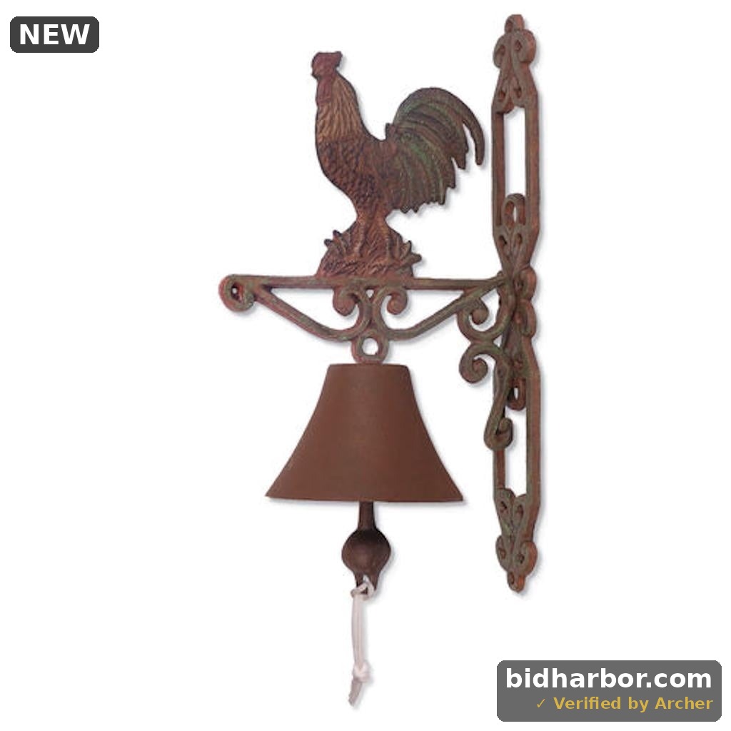 Sunset Vista Designs 382840 - 14" Cast Iron Rooster Bell
