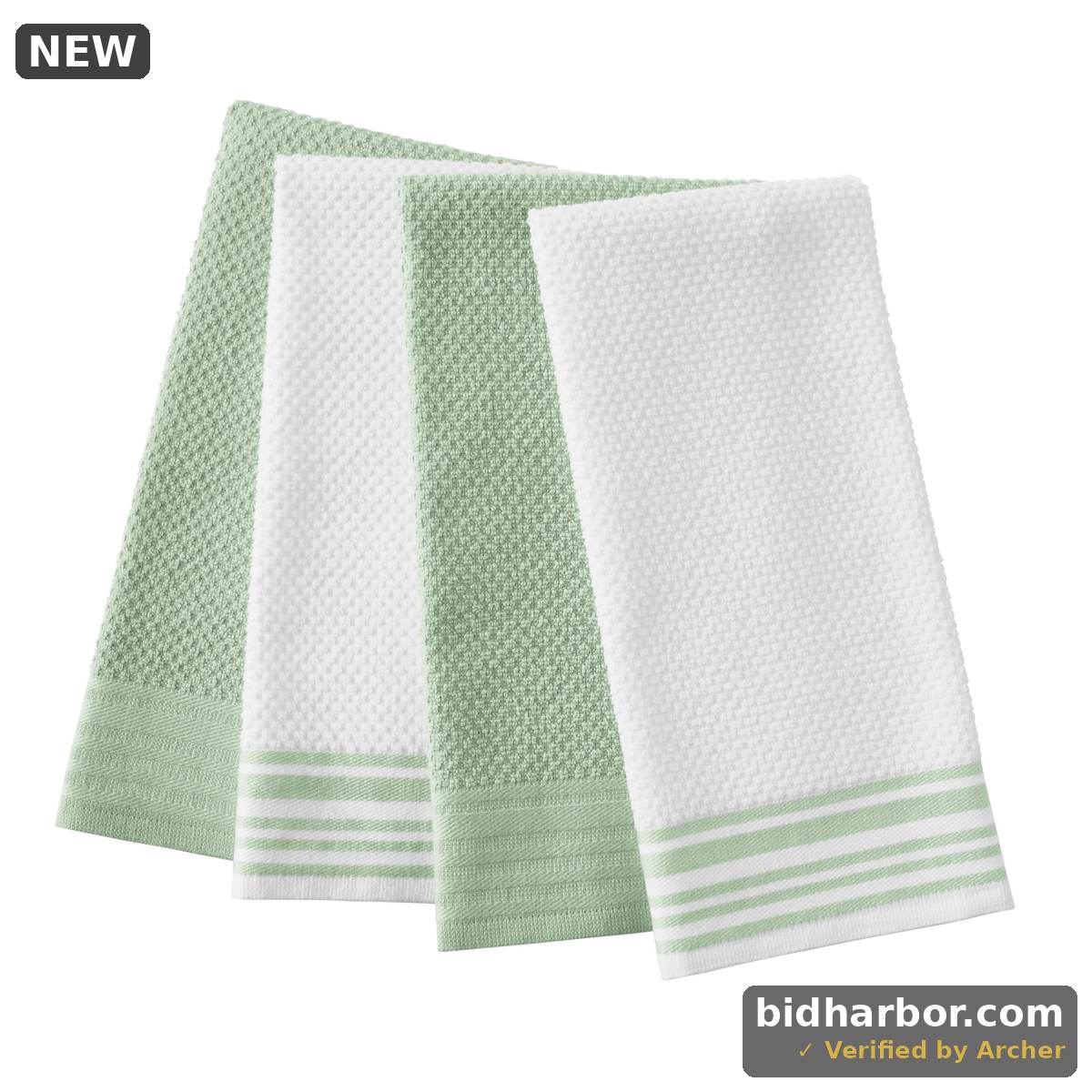 Mainstays 4-Pack 16”x26” Woven Kitchen Towel Set Sage