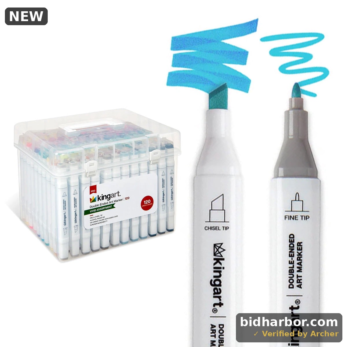 Kingart PRO Double-Ended Alcohol Markers 120 Colors