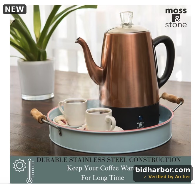 Moss & Stone Electric Coffee Percolator — 10 Cups