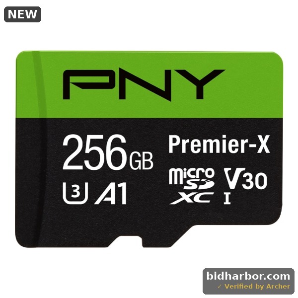 PNY Premier-X Class 10 U3 V30 microSD Flash Memory Card, 256GB